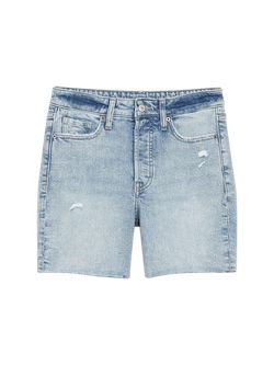 High-Waisted Button-Fly O.G. Straight Ripped Cut-Off Jean Shorts for Women -- 5-inch inseam | Old Navy (US)