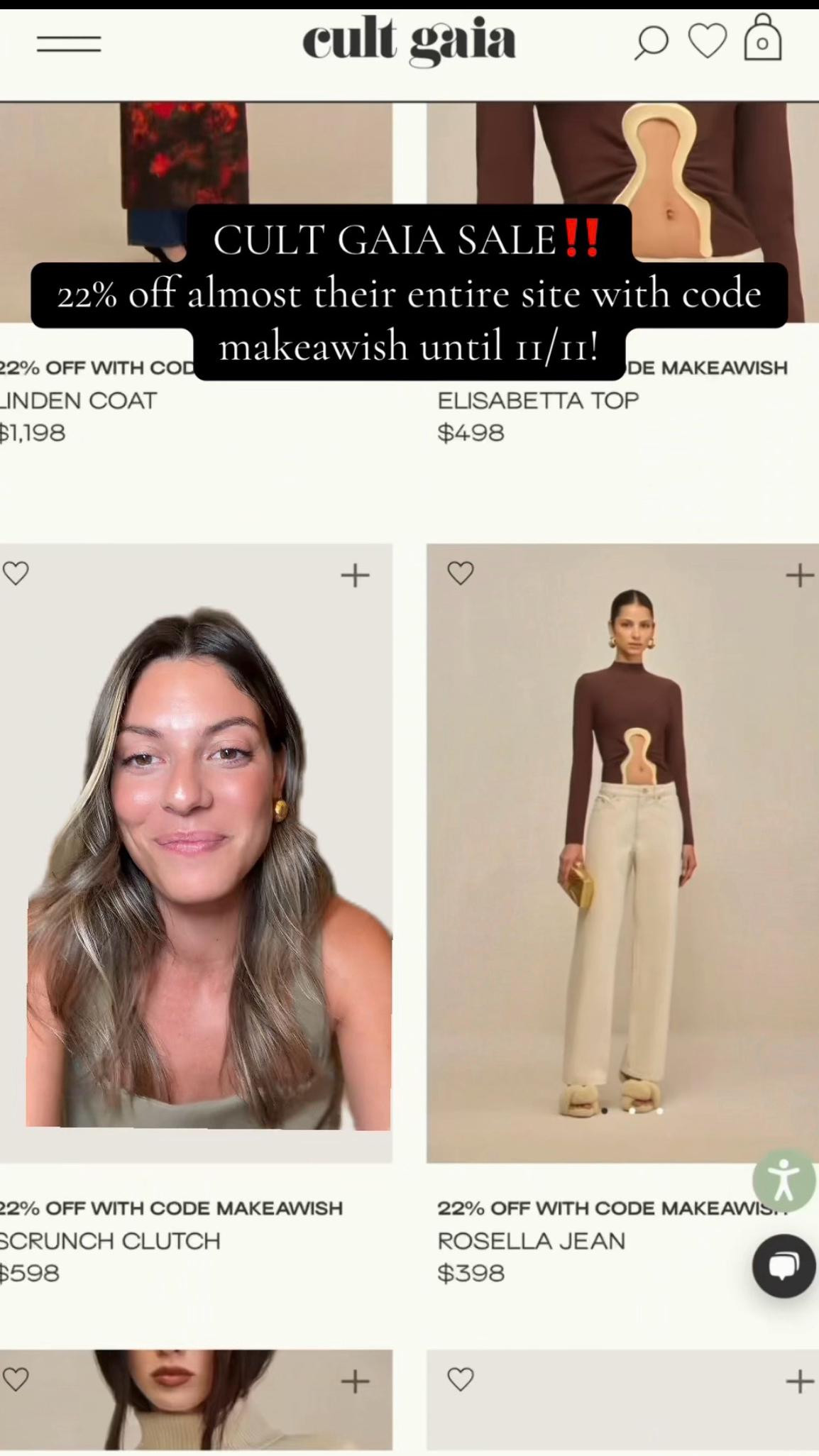 Cult Gaia is doing their singles day event until 11/11! Get 22% off almost their entire site with code makeawish

They have beautiful dresses for the holidays or special events, beautiful bags for any occasion, stunning jewelry and heels, and so much more. Shop my favorites and make sure to shop the sale before things sell out!

Cult Gaia, sale, clearance, holiday dresses, gowns, event dresses, clutch, occasion wear, bags, shoulder bags, chic style 

#LTKStyleTip #LTKSaleAlert #LTKHoliday