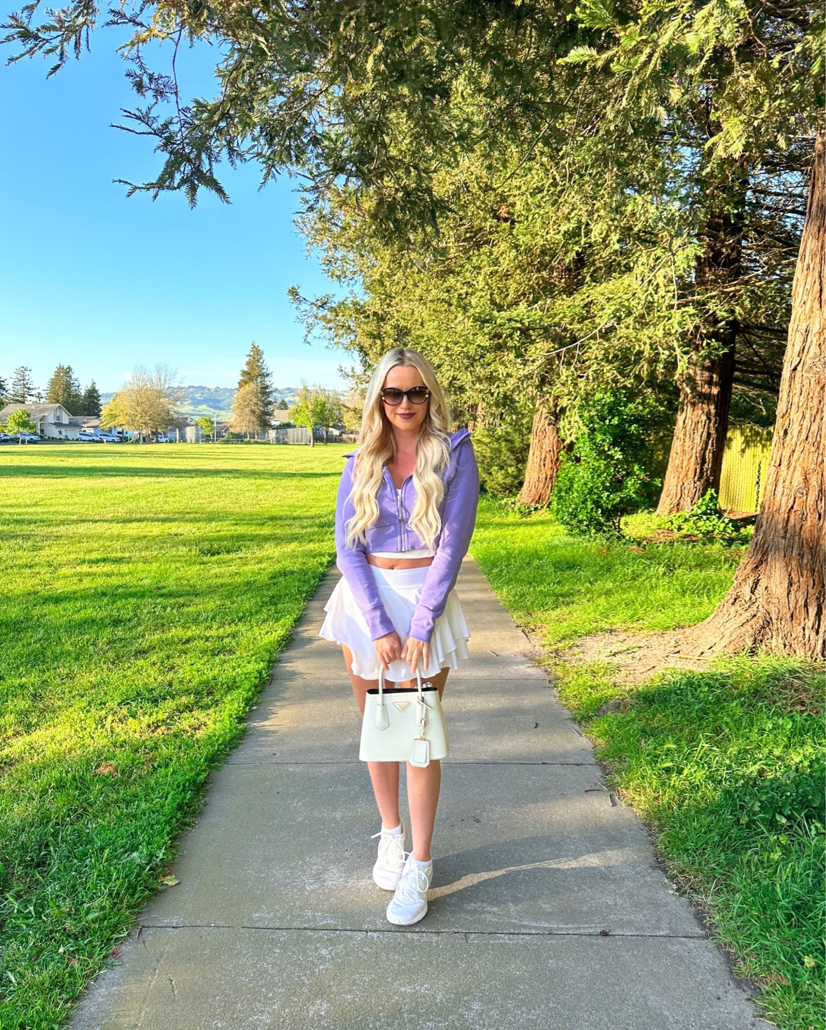 Hoodie: Dark Lavender, 6
Tank: White, Small
Skirt: White, 4
Sneakers: White, 9.5

Athleisure | Cropped Hoodie | Tennis Skirt | Skort | Golf

#LTKfit