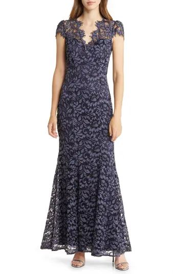 Eliza J Illusion Cap Sleeve Gown | Nordstrom | Nordstrom