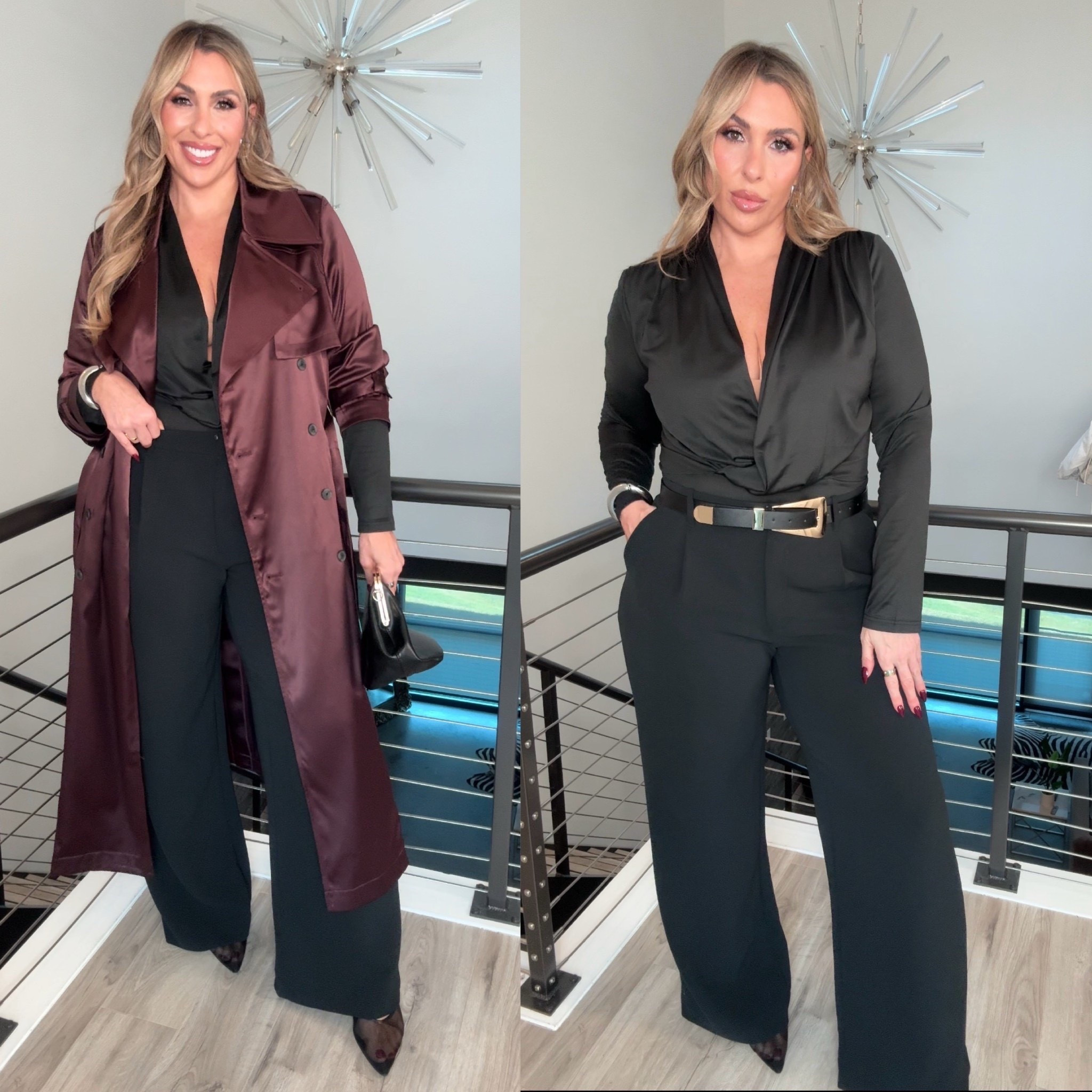 Holiday Midsize Look

Burgundy satin jacket (stunning) size XL

target trousers size 14L (I size up for my hip/thighs to avoid tugging) I also linked a pair from amazon I love, my size is XL Long. 

Bodysuit size XL

mesh heels very comfortable.

belt & bag linked 

#LTKStyleTip #LTKMidsize #LTKHoliday