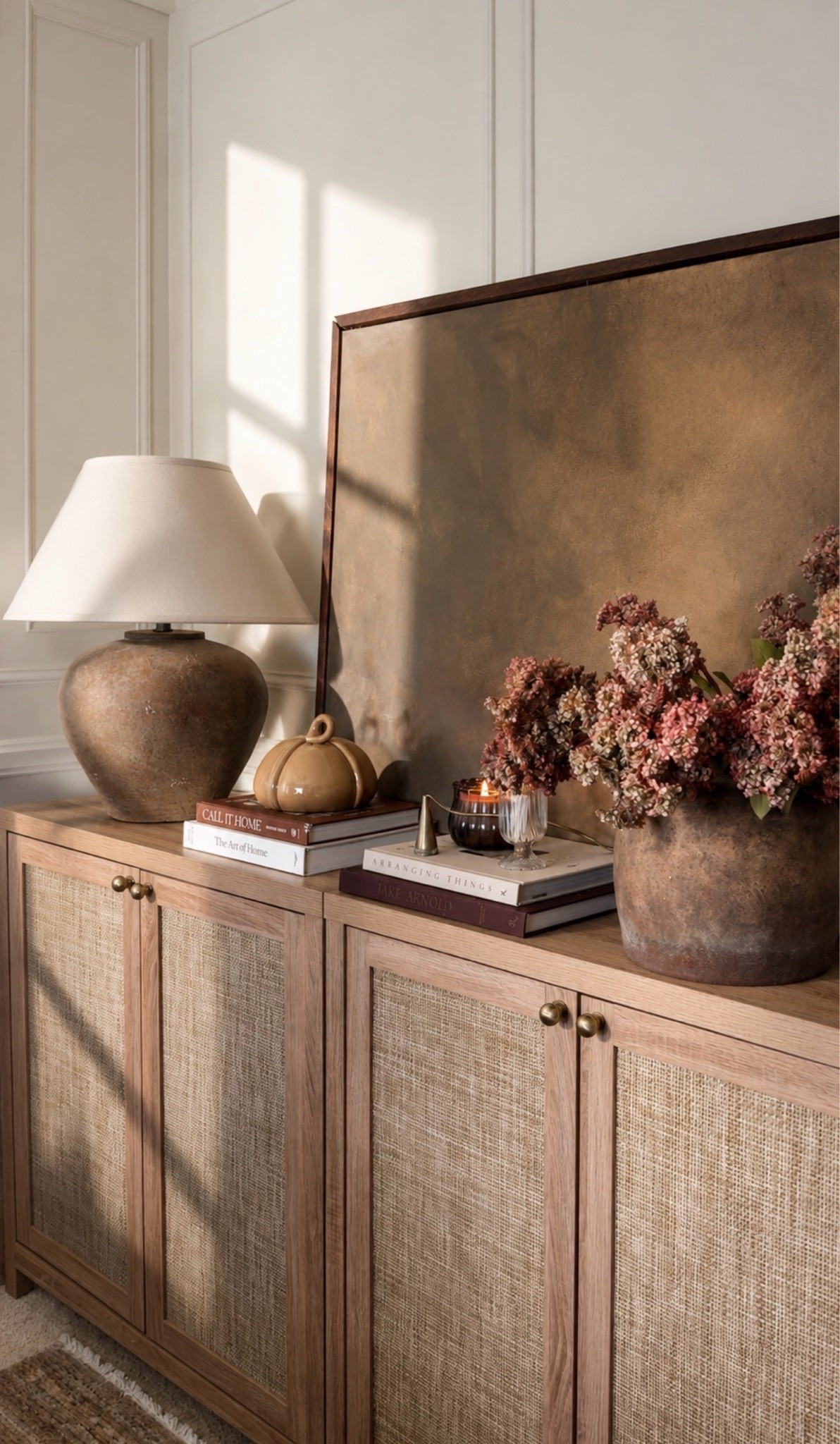 Fall console styling 🤎 
Stems @Michaels
Lamp @Lighting Design

#LTKSeasonal #LTKHome