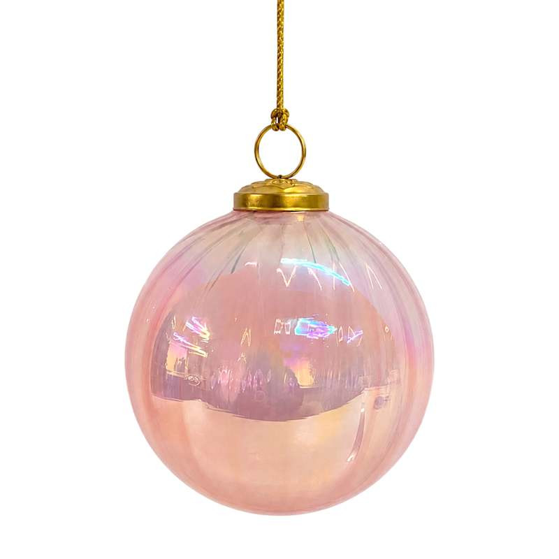 Pink Glass Ornament, 4", sold by At Home | At Home