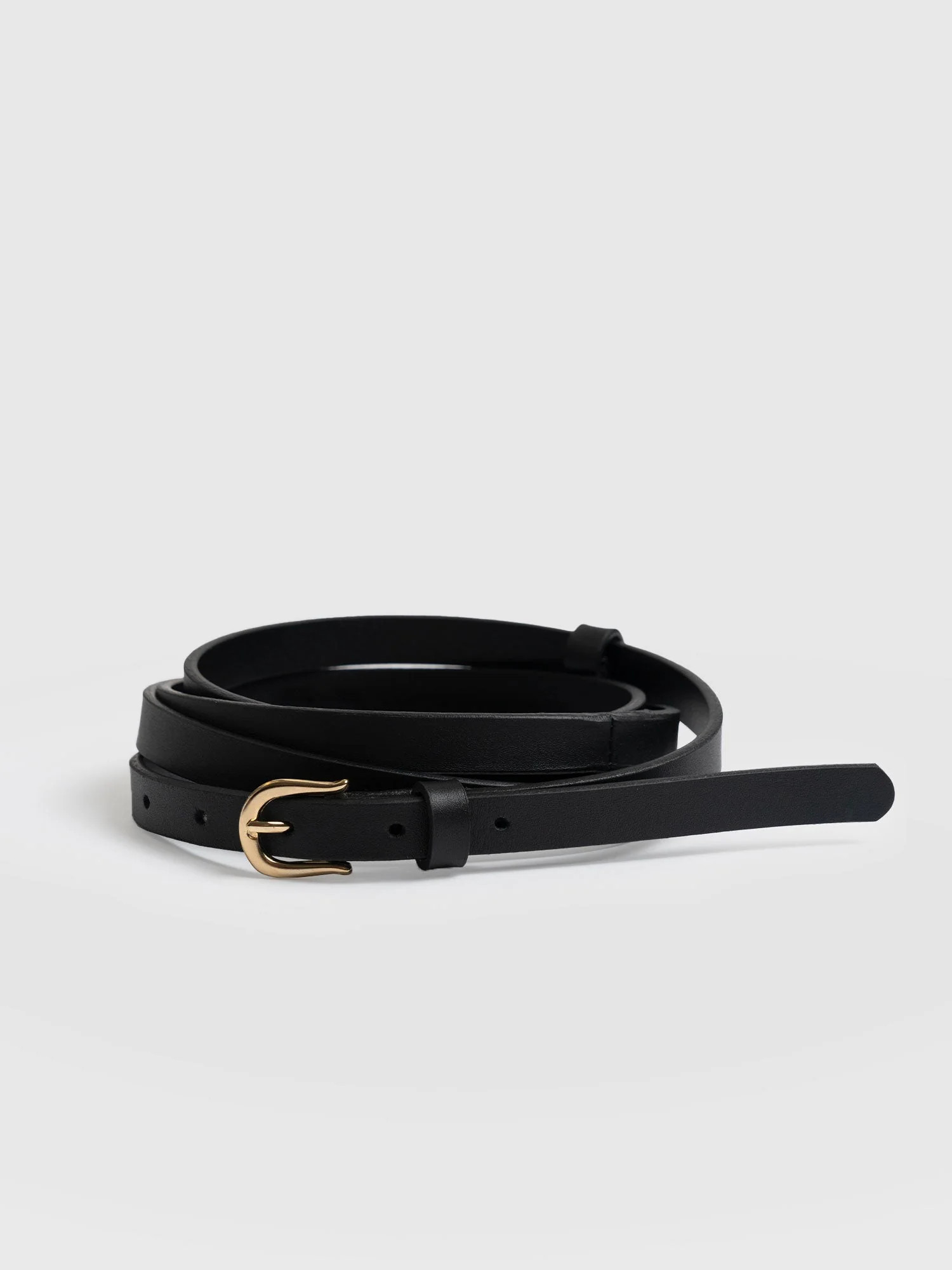 Axel Double Skinny Belt - Black | Saint + Sofia