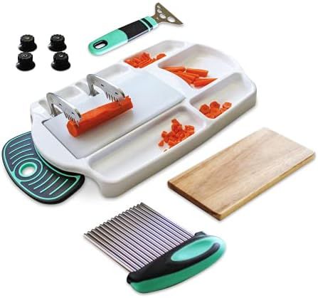 Slice N Fun Cutting Boards for Kitchen and Meal Prep, Adaptive Wood and Plastic Chopping Board, K... | Amazon (US)