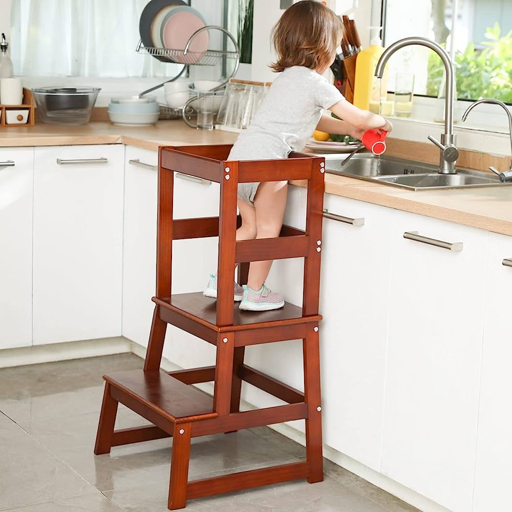 Kitchen Step Stool for Toddlers, Montessori Kids Learning Stool,Baby Standing Tower for Counter,C... | Amazon (US)