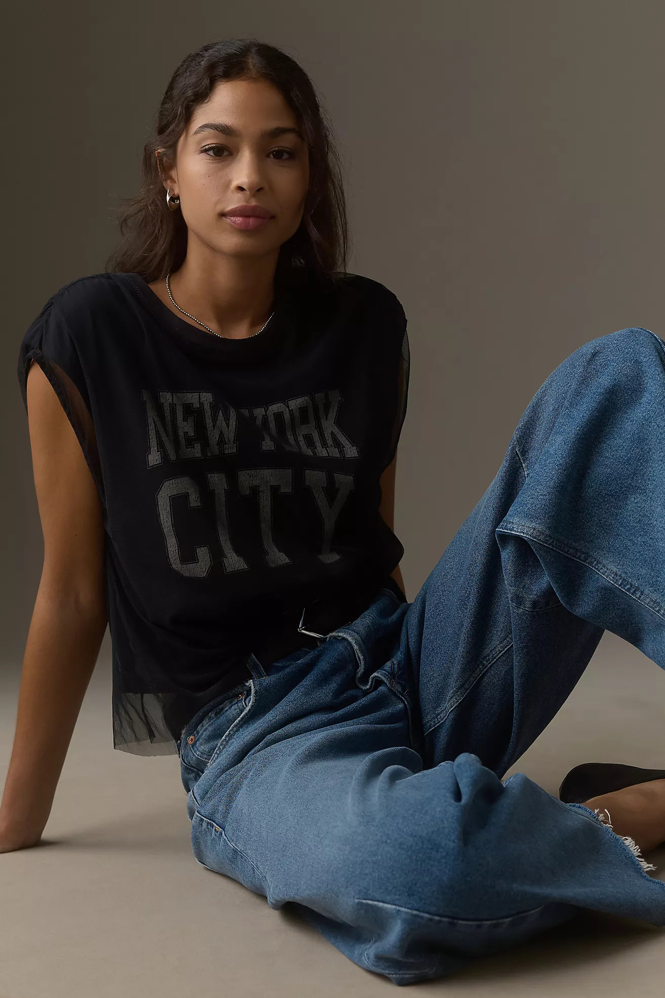 Pilcro Graphic Band Tulle Tee | Anthropologie (US)