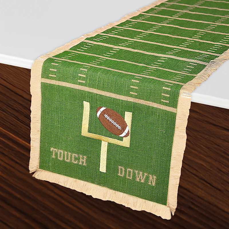 Football Field Jute Table Runner, 13x72 | At Home
