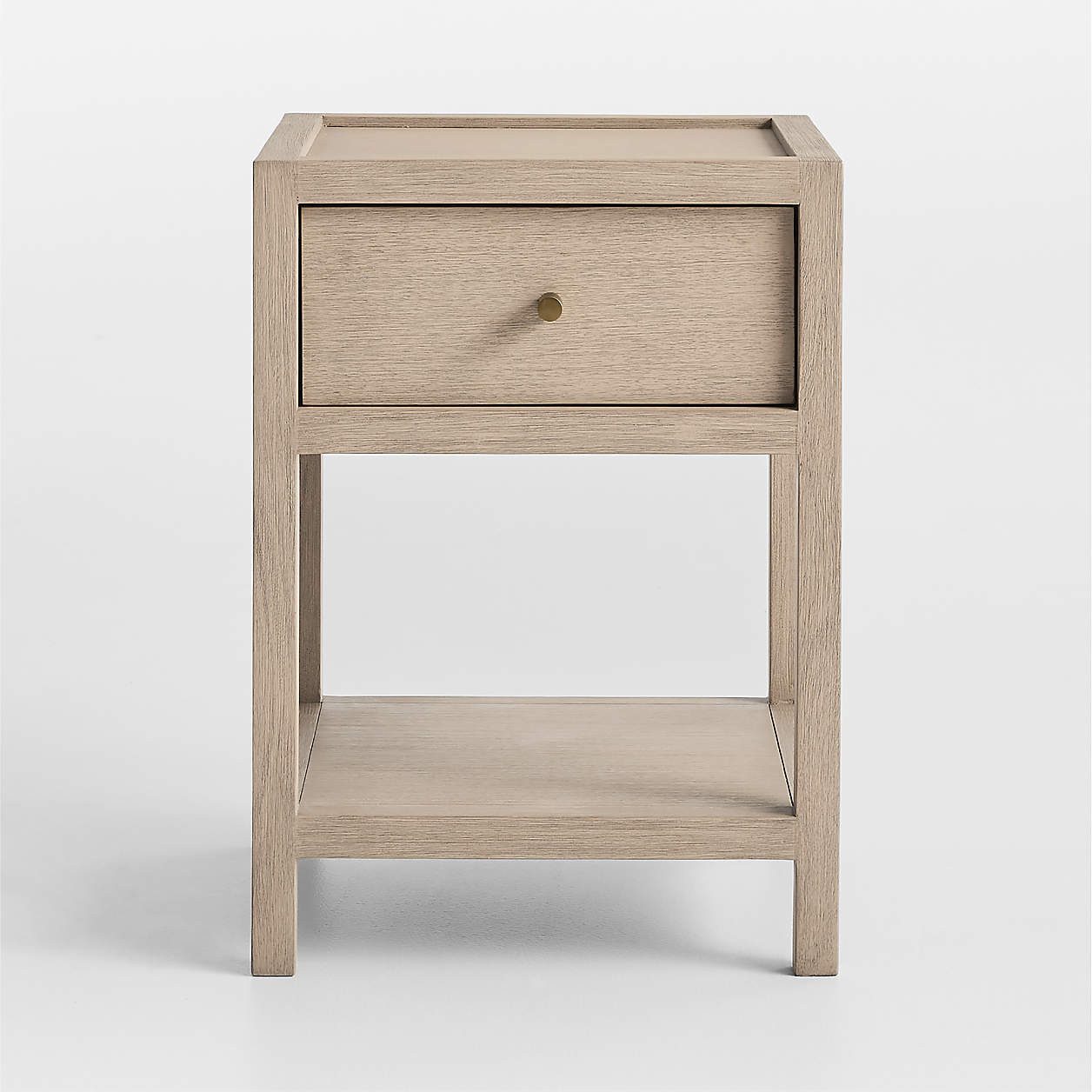 Keane 18" Weathered Natural Solid Wood Narrow Nightstand + Reviews | Crate & Barrel | Crate & Barrel