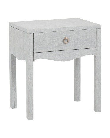 23x26 Linen Wrapped Swoop 1 Drawer Side Table | TJ Maxx