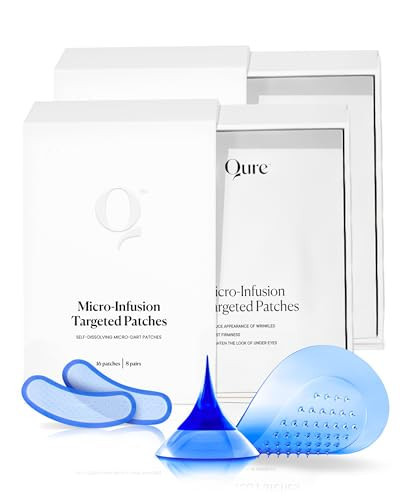 Qure Micro-Infusion Anti Wrinkle Patches for Smile Line, Frown lines, Under Eye Bags, Puffiness, Crow's Feet - Retinol, Caffeine, Niacinamide & Peptides - Dissolvable for Overnight Use - 16 Pairs | Amazon (US)