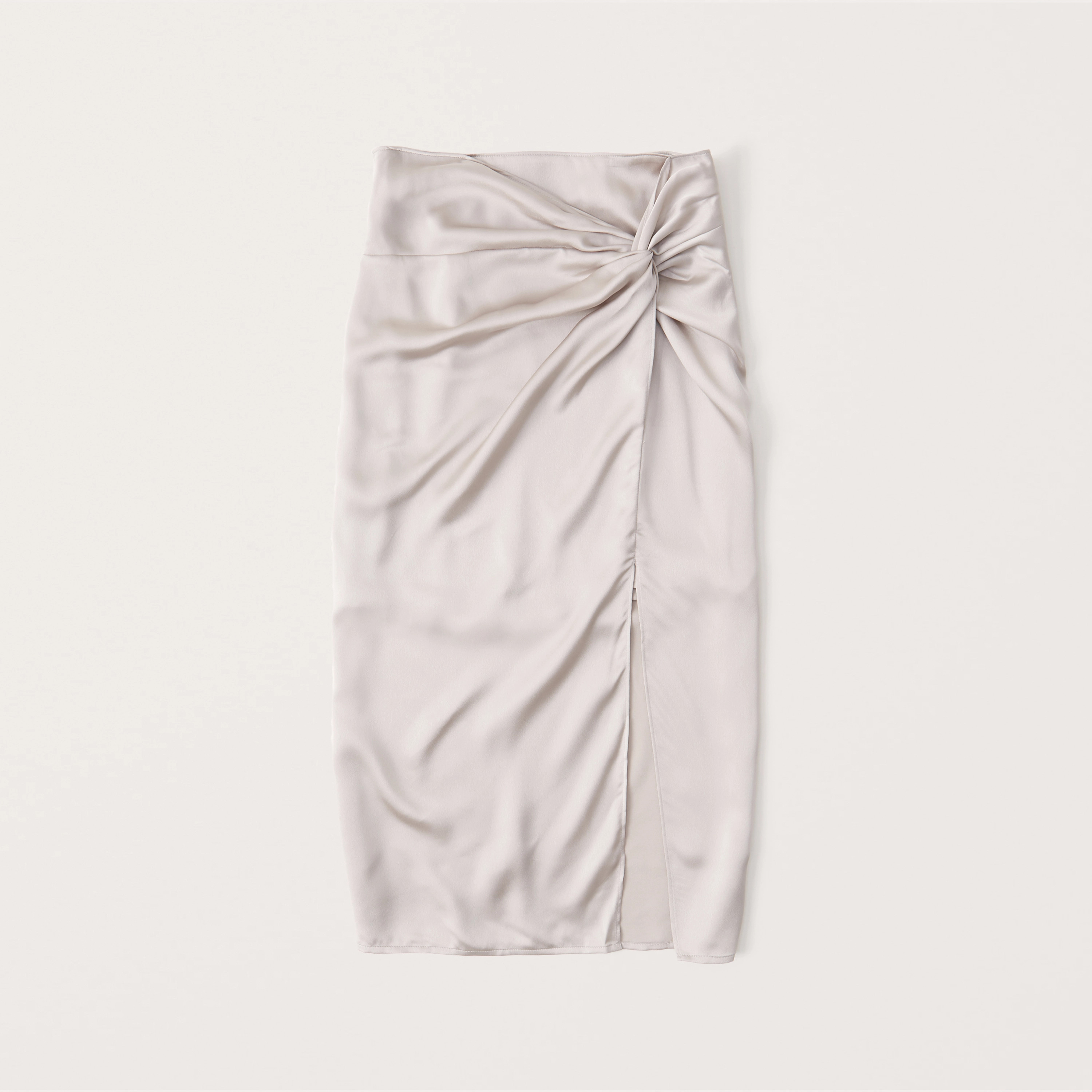 Satin Knotted High-Slit Midi Skirt | Abercrombie & Fitch (US)