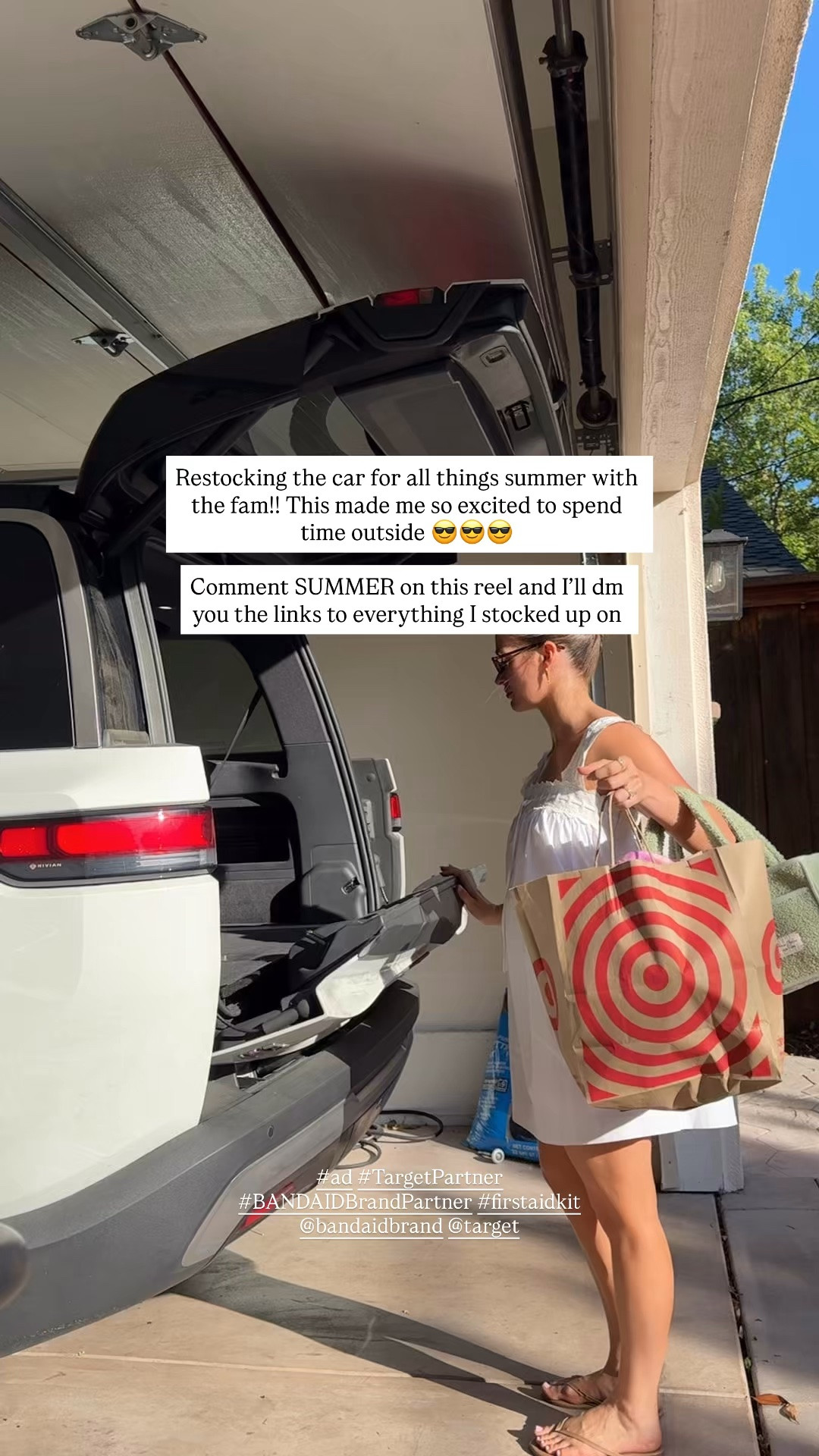 ready for memories to be made! comment "summer" and I will send you a link to everything I
Special shoutout and thank you to @bandaidbrand for keeping our family prepared while we
jump around all summer long. The bag is free with purchase of 3 eligible items at @target. @shop.LTK #liketkit
#Ad #TargetPartner #Target #BANDAIDBrandPartner #firstaidkit