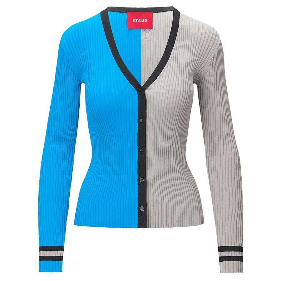 Women's Detroit Lions STAUD Blue/Silver Cargo Sweater | NFL Shop