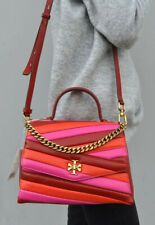 NWT Tory Burch Kira Chevron Top-Handle Satchel Shoulder Bag $528+ Red Pink Multi | eBay | eBay US