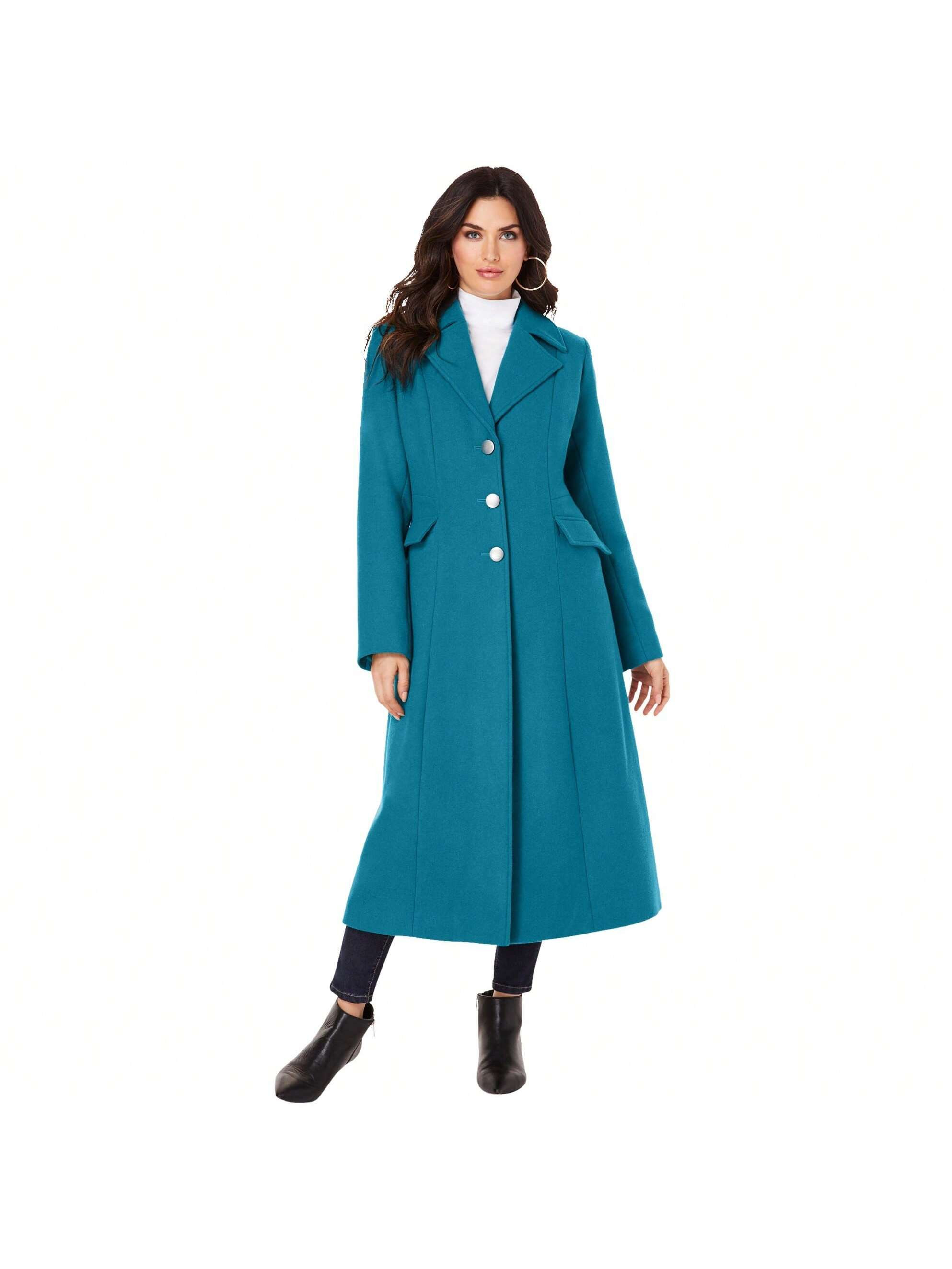 ROAMAN'S Roaman's Women's Plus Size Long Wool-Blend Coat | SHEIN