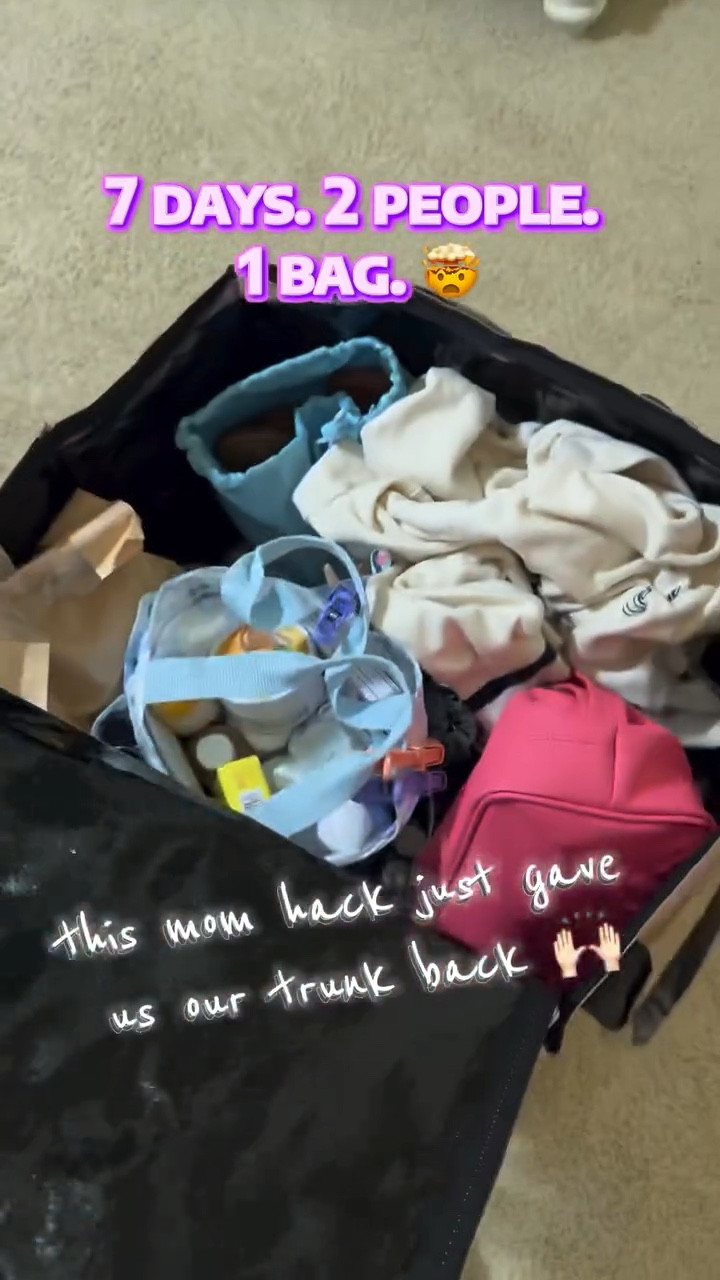 packed for me + my toddler for a 7-day beach trip in one bag... and still had room for the golf clubs ⛳️🙌🏻 bag linked — I have the large!!🛒 #momhack #packingtips #hulkenbag #beachtrip #travelhacks @hulkenbag