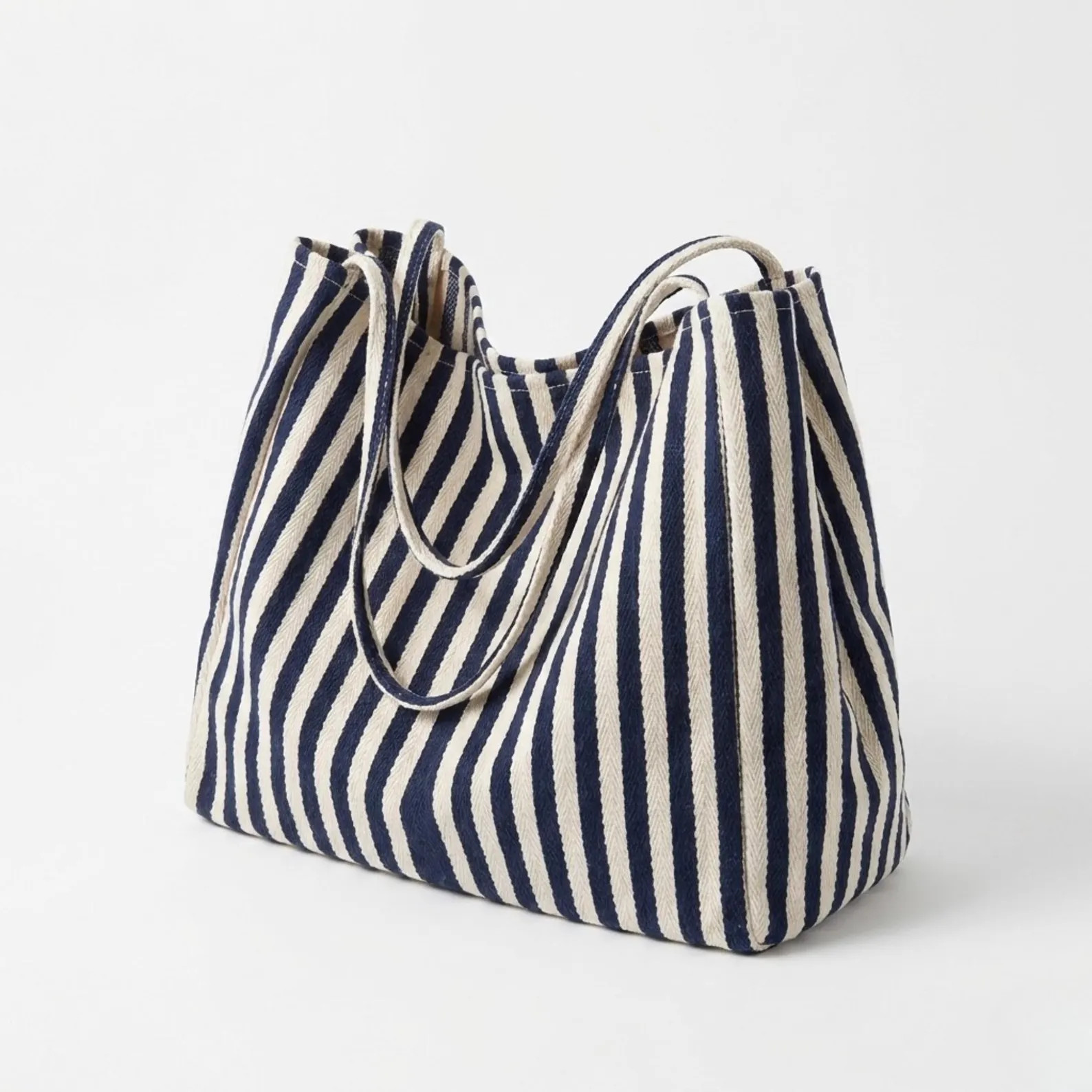 Gestreifte Umhängetasche, Schultertasche mit Tasche, Mittelgroße tägliche Tote, Marineblau Boh... | Etsy (US)