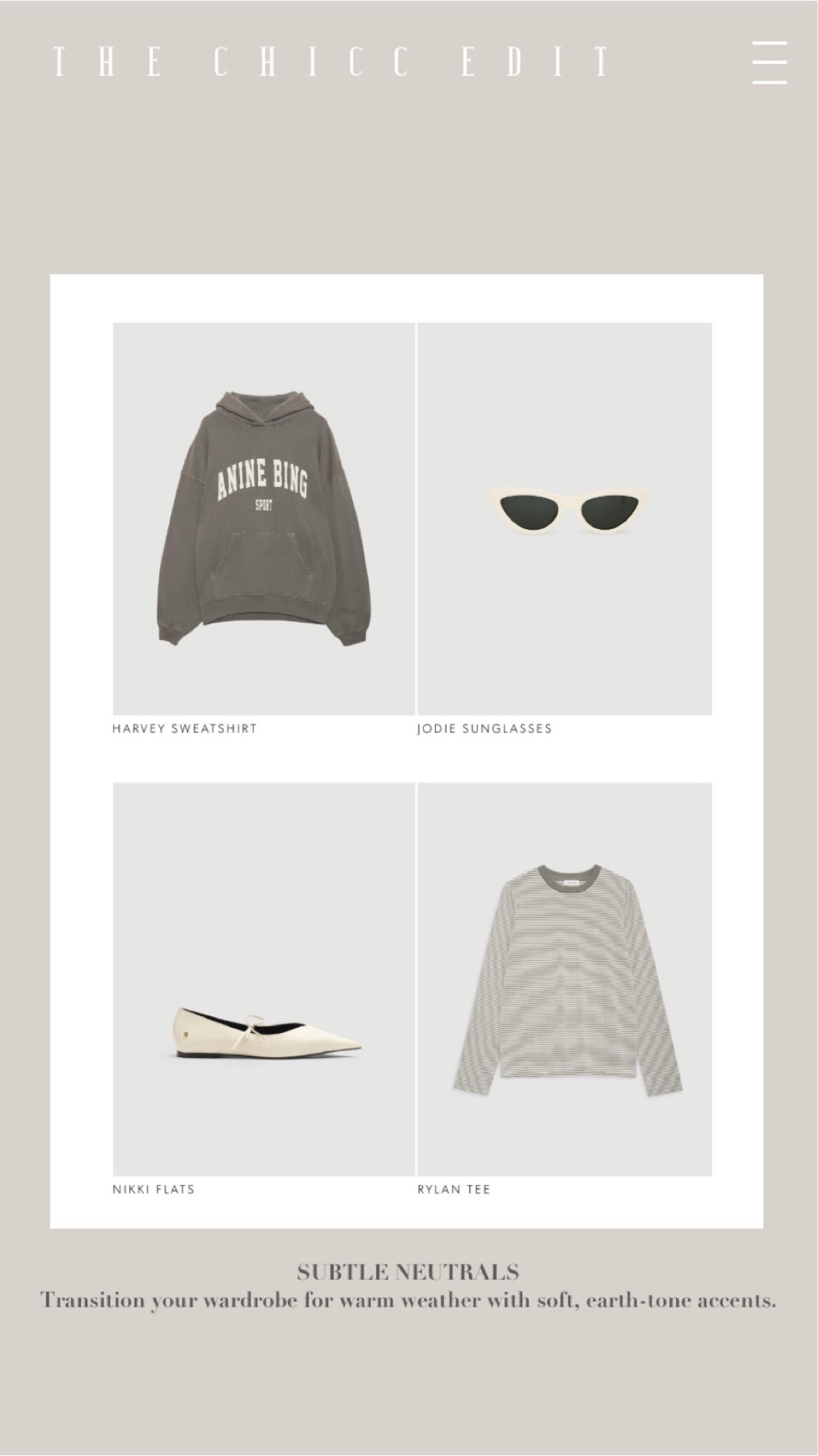 Hiii, lovely! Follow my shop @TheChiccEdit to shop this post, and get my exclusive app-only content! So glad you're here!

Ltkfind, Itkmidsize, Itkover40, Itkunder50, Itkunder100, chic, aesthetic, trending, stylish, minimalist style, affordable, home, decor, spring fashion, ootd, spring style, spring home, spring outfit, interior design, beauty, budget, Memorial Day, summer outfit, summer style, summer fashion, Mother's Day #olive #sweatshirt #sunglasses #flats #stripedshirt ivory Anine bing 

#LTKstyletip #LTKshoecrush #LTKover40