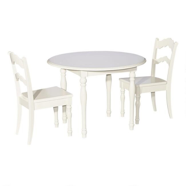 Off White Wood Mesa Kids Table And Chairs 3 Piece Set | World Market