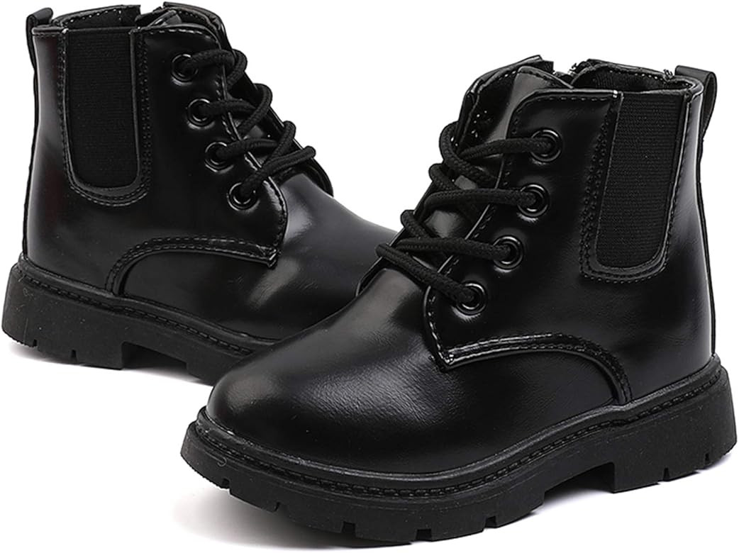 Komfyea Boys And Girls Lace Up Zipper Outdoor Ankle Boots(Toddler/Little Kids) | Amazon (US)