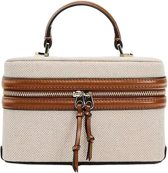 QWINEE Women's Tassel Box Handbag Zipper Top Handle Crossbody Bags Purse with Adjustable Strap | Amazon (US)