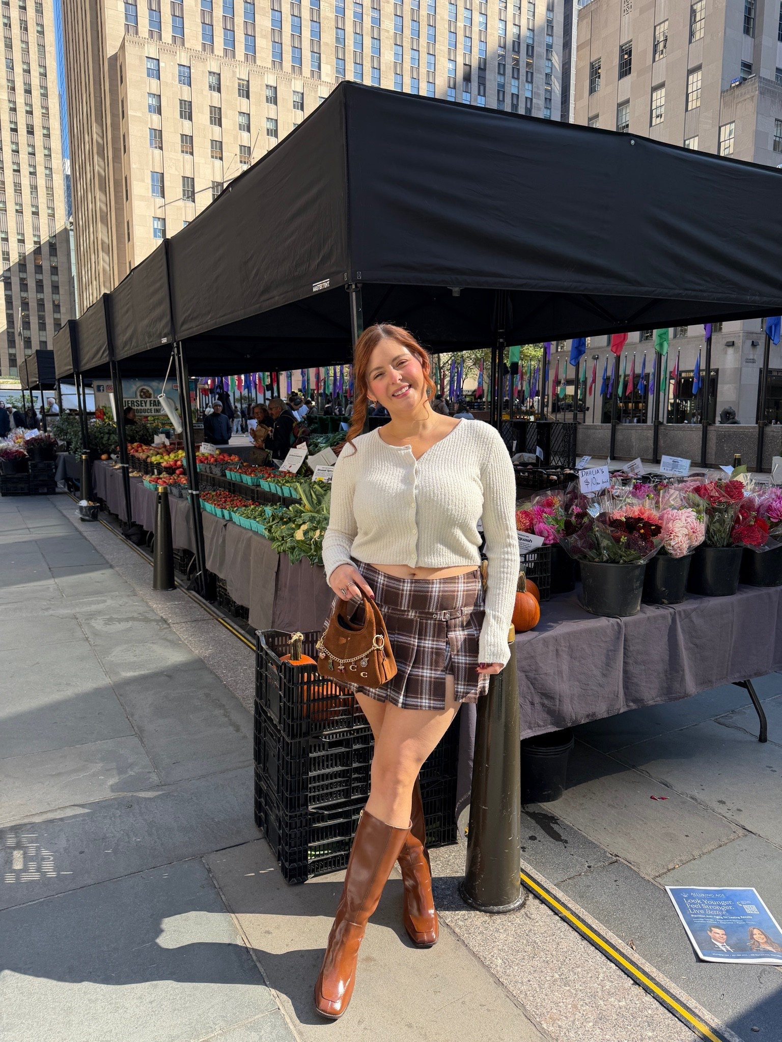 Walmart fashion plaid mini skort and cardigan