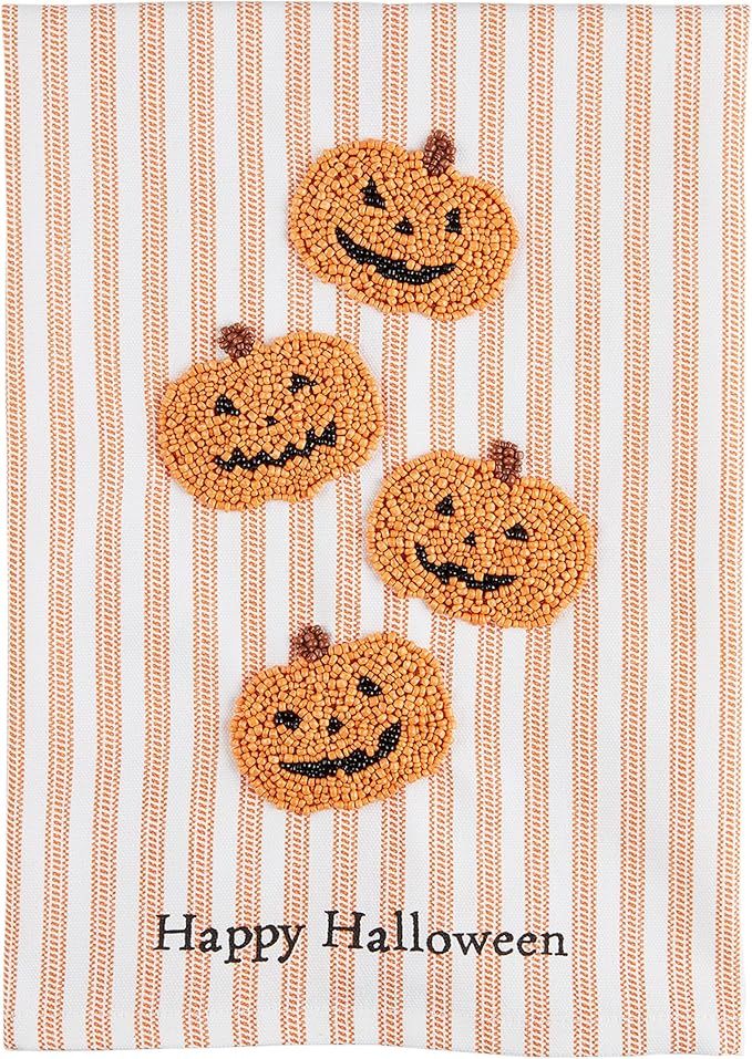 Mud Pie Halloween Bead Towel, Pumpkin, 26" x 14" | Amazon (US)