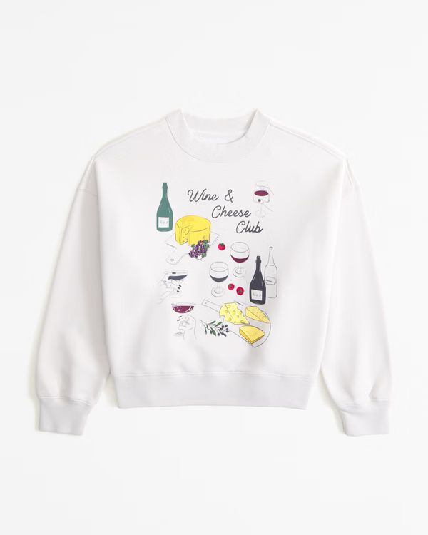 Women's Wine and Cheese Graphic Classic Sunday Crew | Women's Tops | Abercrombie.com | Abercrombie & Fitch (US)