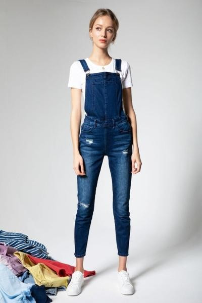 Oakland High Rise Overall Ankle Skinny | Kancan USA