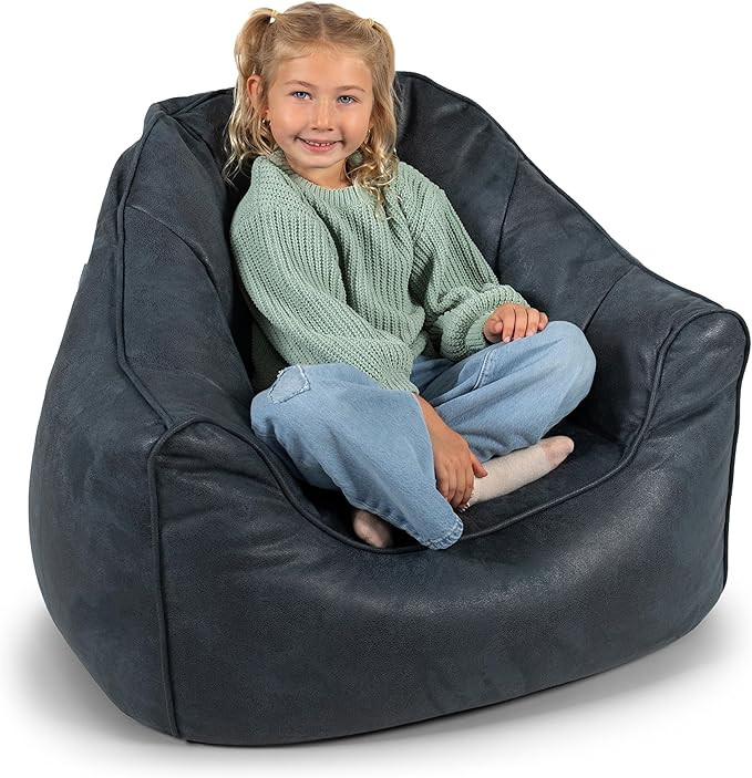 Big Joe Hug Bean Bag Chair, Basalt Blue, Vegan Suede, Kids and Teens, 3 feet | Amazon (US)