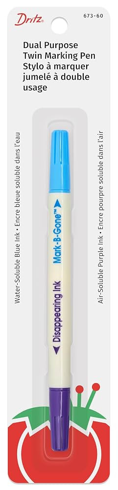 Dritz Dual Purpose Disappearing Ink & Mark-B-Gone, Marking Pen, Blue and Purple, 8.75 x 2.88 x 0.... | Amazon (US)