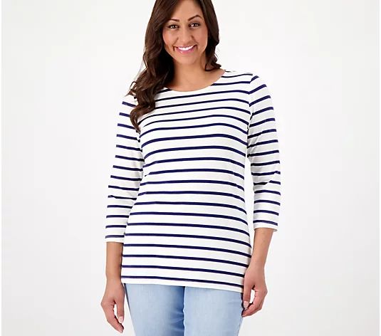 Girl With Curves Knit Jersey Scoop Neck Tee | QVC