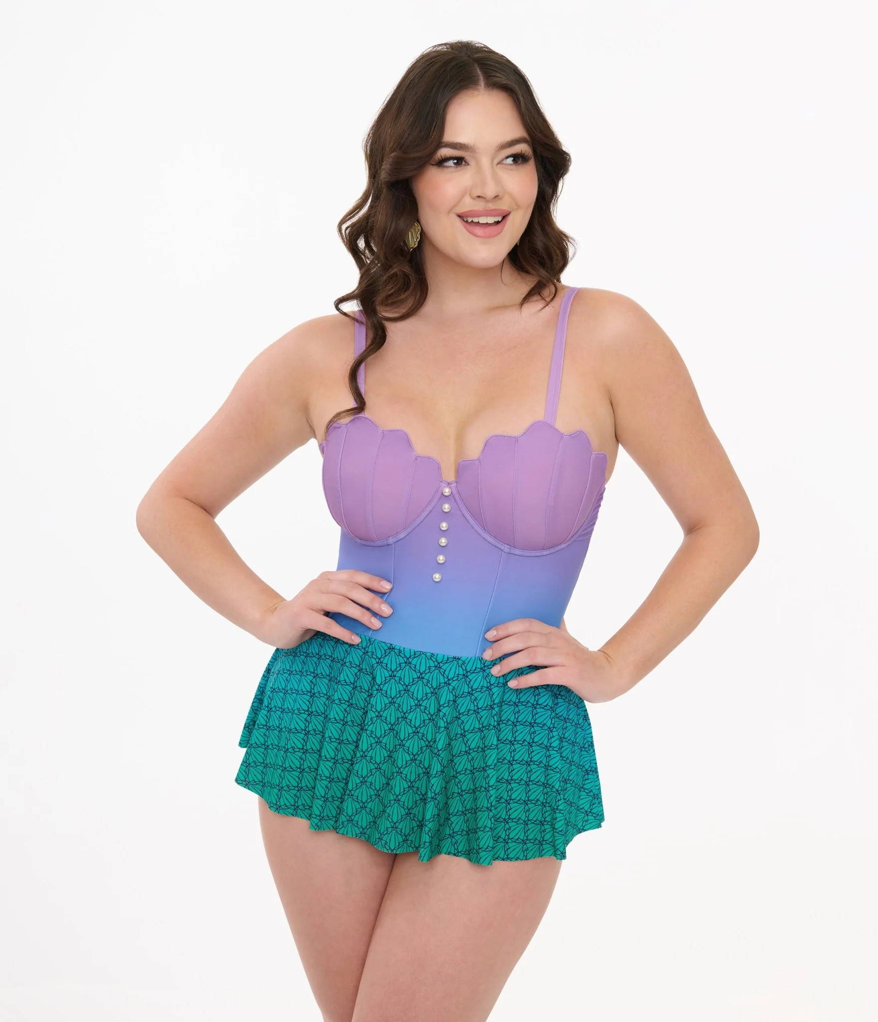 Disney Princess Collection by Unique Vintage Ombre Skirted One Piece A | Unique Vintage - North America