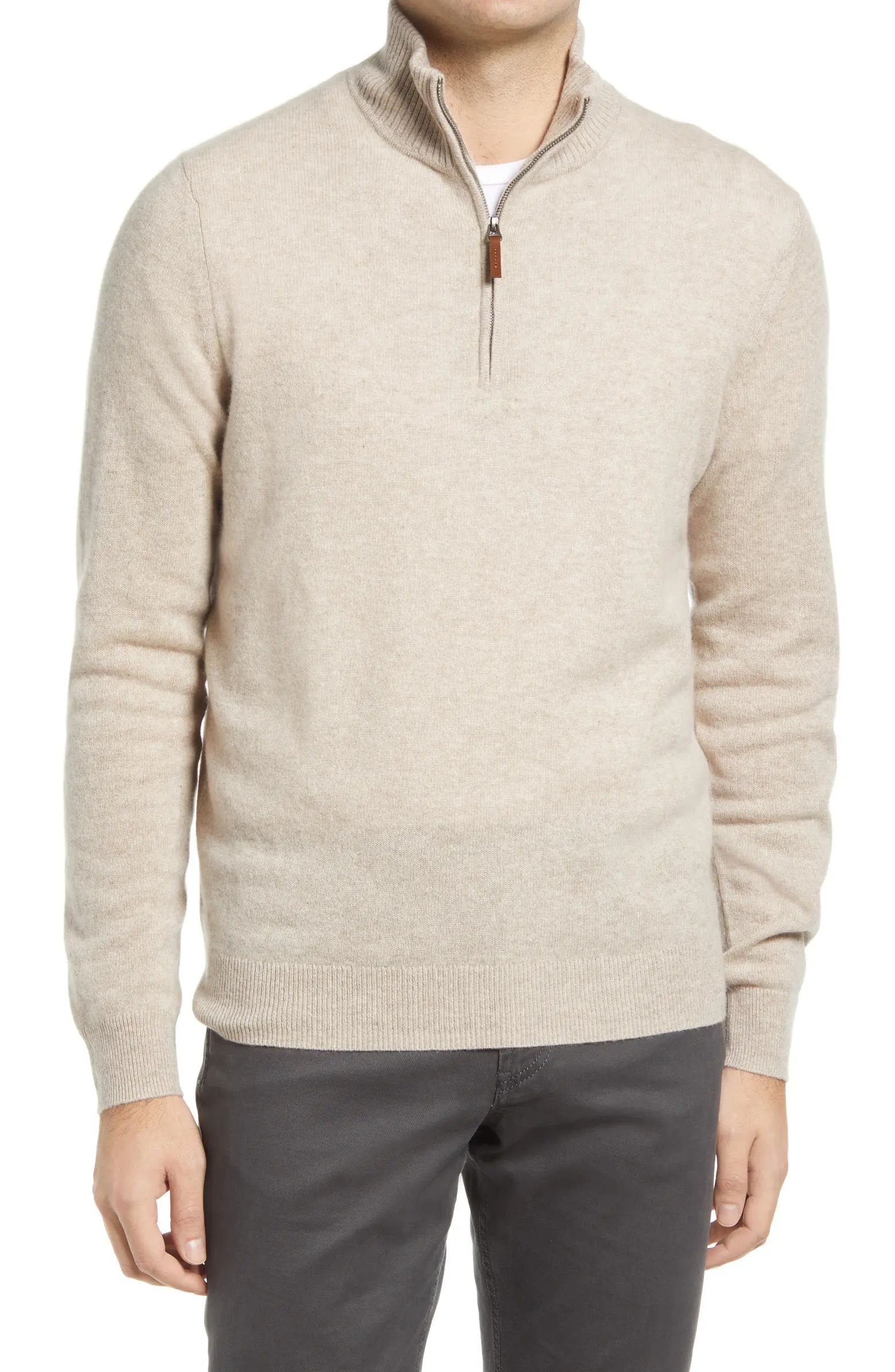 Men's Shop Regular Fit Cashmere Quarter Zip Pullover | Nordstrom