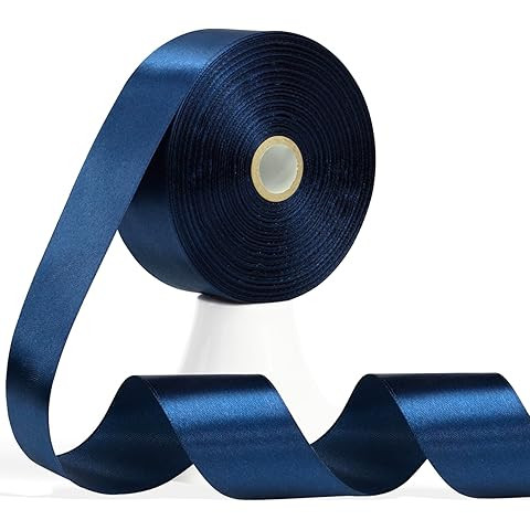 Solid Color Double Faced Navy Blue Satin Ribbon 2" X 25 Yards, Ribbons Perfect for Crafts, Weddin... | Amazon (US)