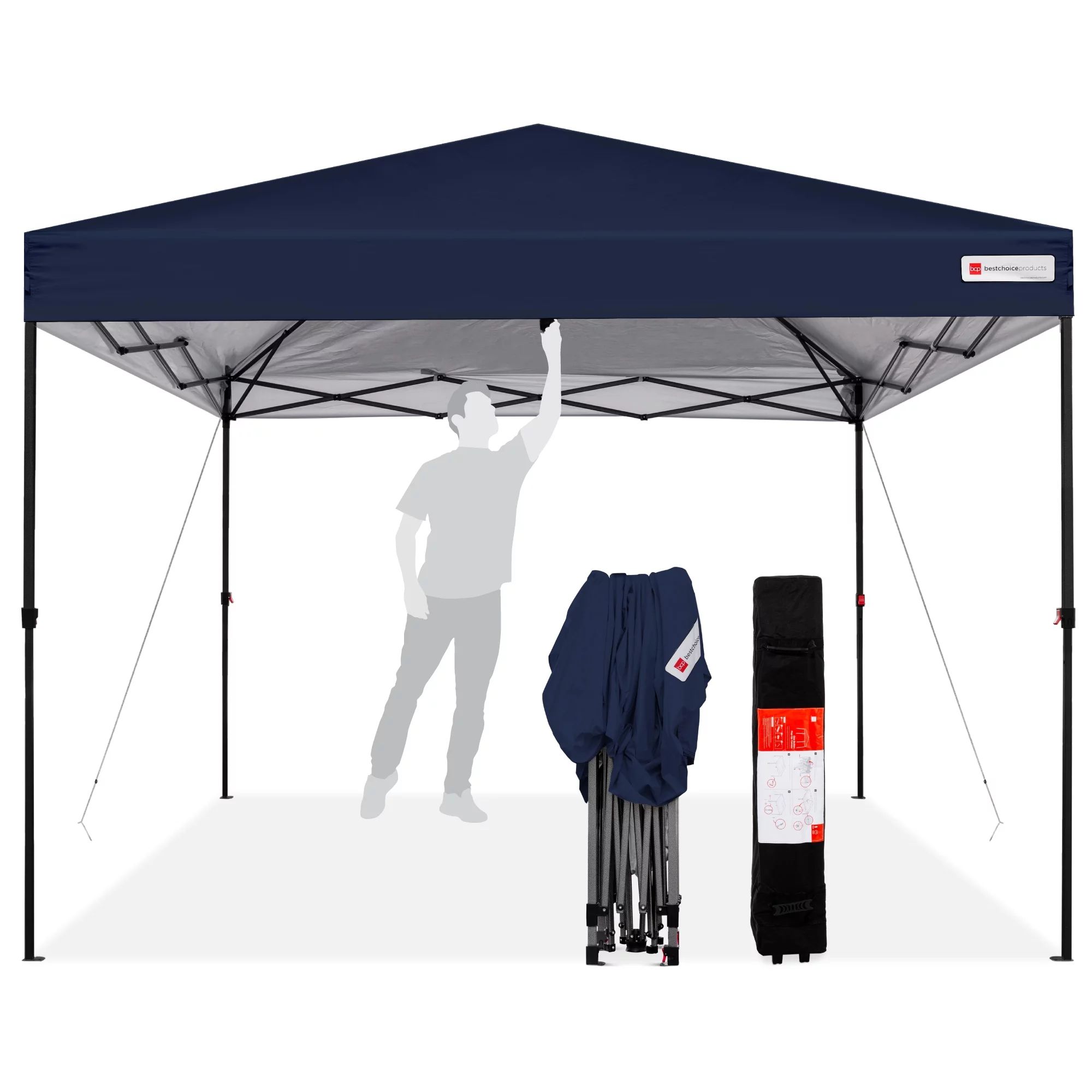 Best Choice Products 10x10ft Easy Setup Pop Up Canopy Instant Portable Tent w/ 1-Button Push, Whe... | Walmart (US)