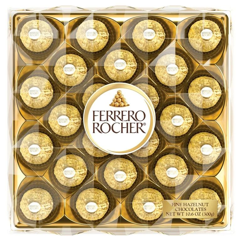 Ferrero Rocher Premium Gourmet Milk Chocolate Hazelnut, Chocolates for Gifting, 24 Count | Walmart (US)