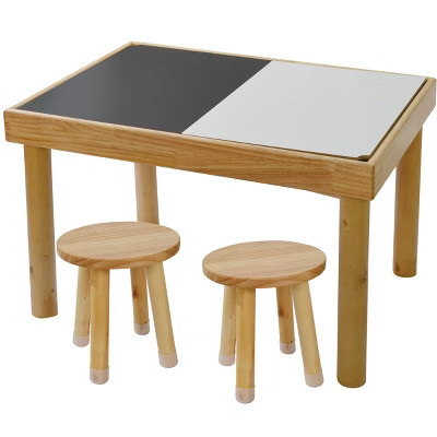 Sensory Table for Toddlers 1-3 with 2 Chairs, Wooden Kid Activity Table Chair Set with Double-Sided Boards for Sand and Water Play | Target