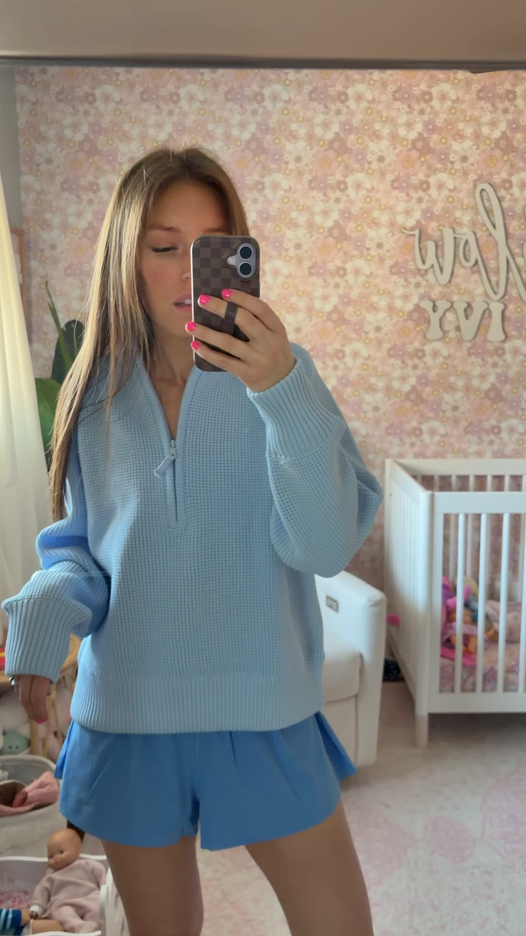 Wearing size S in shorts and sports bra. Wearing M in waffle quarter zip 

Loungewear / activewear / shorts / summer outfit 

#LTKgrwm #LTKActive #LTKootd