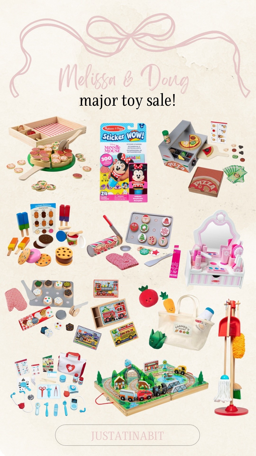 Melissa and Doug major toy sale! 

Slice and bake cookies wooden play set, ice cream play set, sensory market basket fill and spill infant toy, wooden pizza party, Christmas cookie play food set, sticker stamper, doctor kit, wooden pizza counter play set, pretend play set, beauty salon play set, vehicle jigsaw puzzle set, railroad tabeltop playset

#LTKSaleAlert #LTKKids #LTKFindsUnder50