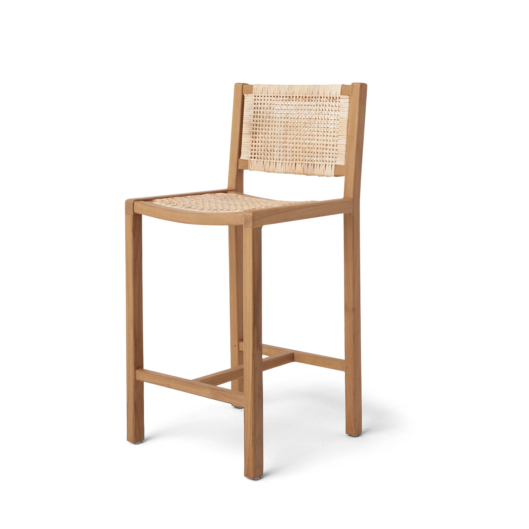 Stool x Pure Salt - Teak Counter Stool with Woven Rattan | Hati Home