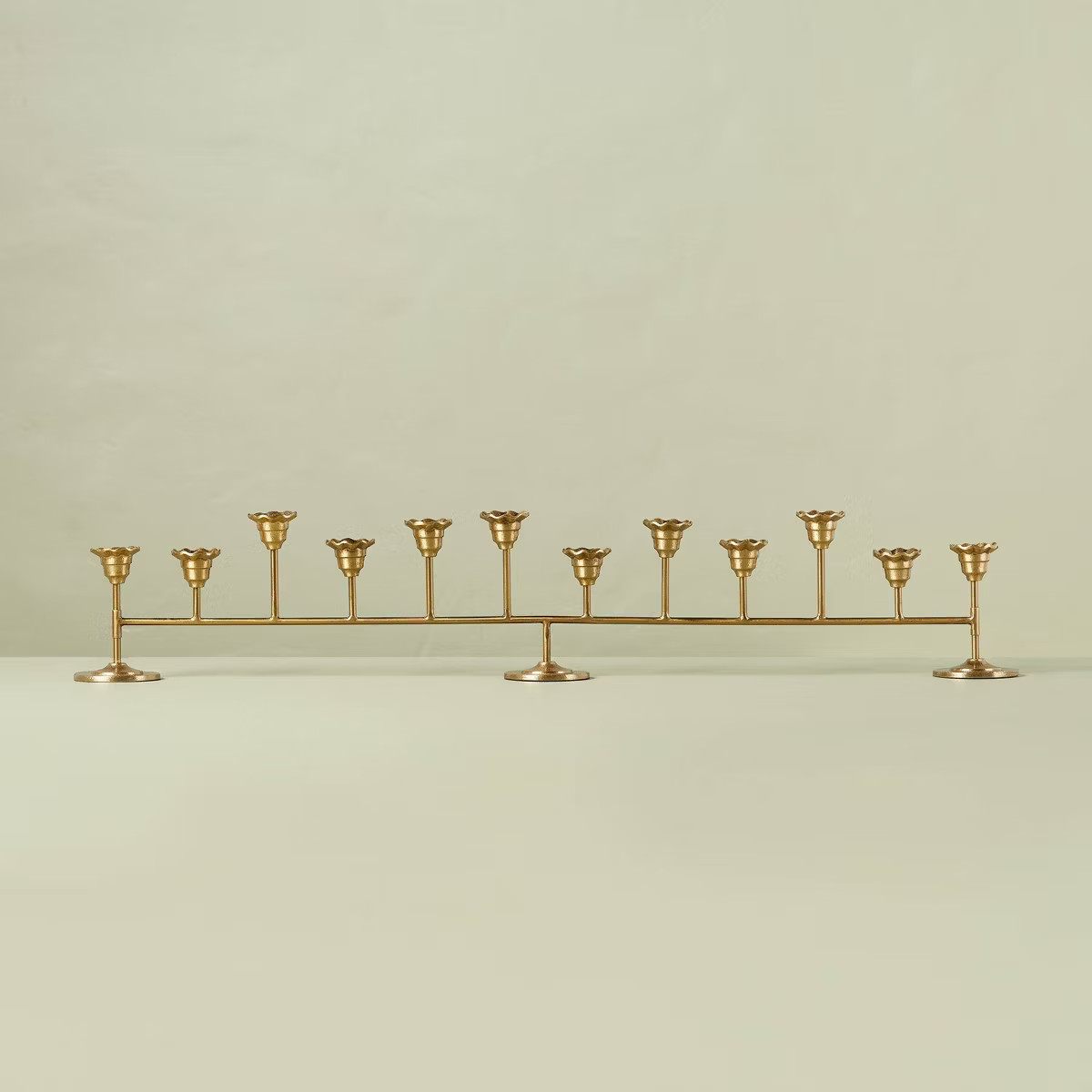 12ct Oversized Metal Taper Candelabra Antique Brass - Hearth & Hand™ with Magnolia | Target