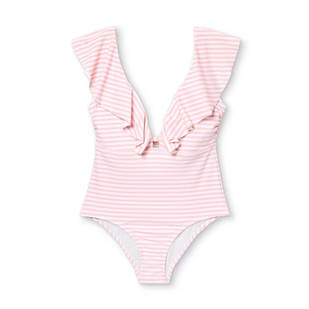 Women's Ruffle Medium Coverage One Piece Swimsuit - Kona Sol™ | Target