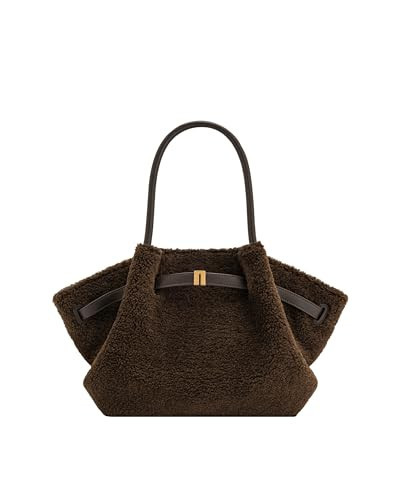 JW PEI Women's Hana Medium Faux Fur Tote Bag - Mocha Brown | Amazon (US)
