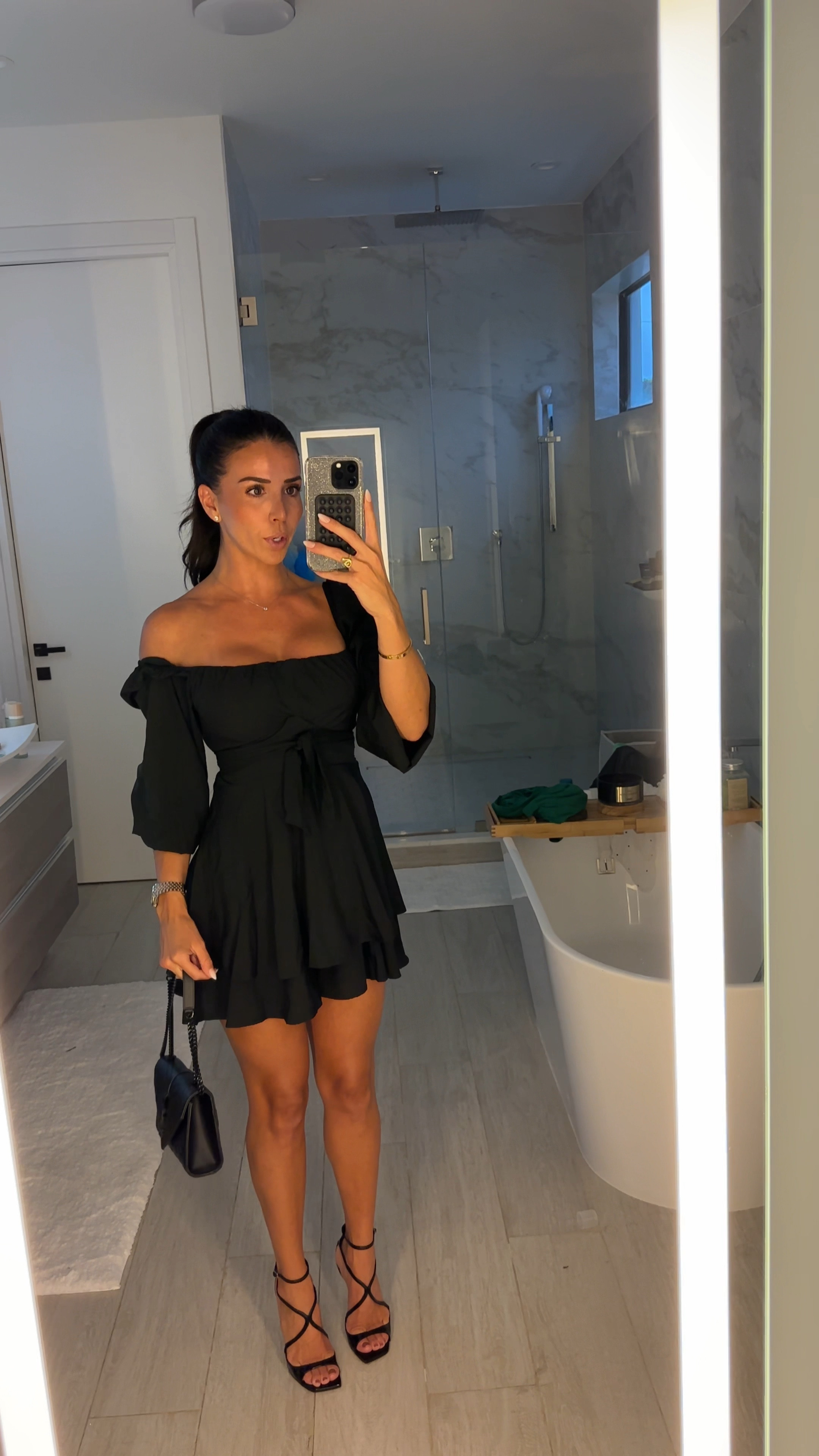 Amazon find! 🖤 this little dress is actually a romper and extremely comfy! I love that it ties at the waist to snatch it in! Perfect for dressing up or down and less than $35! 

#LTKFind #LTKunder50 #LTKparties