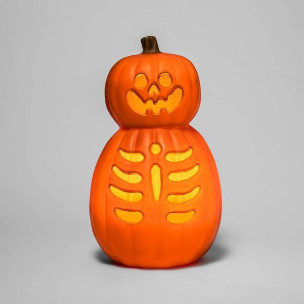 Light Up Double Stack Pumpkin Skeleton Halloween Decorative Prop - Hyde & EEK! Boutique™ | Target