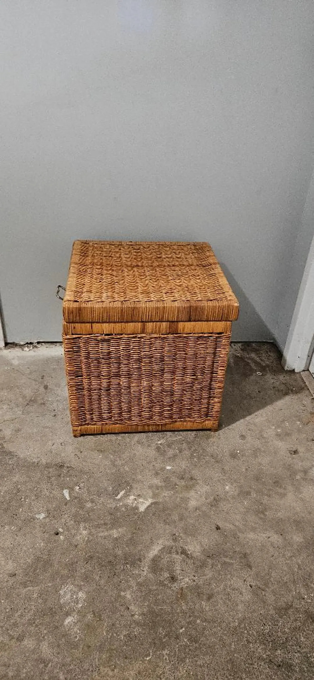 Vintage 1970's Rattan and Brass Chinoserie Storage Trunk - Etsy | Etsy (US)