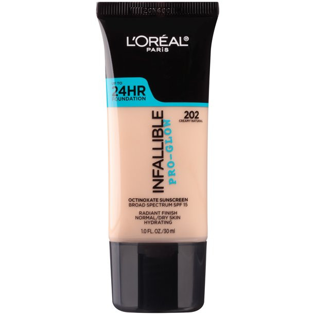 L'Oreal Paris Infallible Pro-Glow Liquid Foundation Makeup, 202 Creamy Natural, 1 fl oz | Walmart (US)