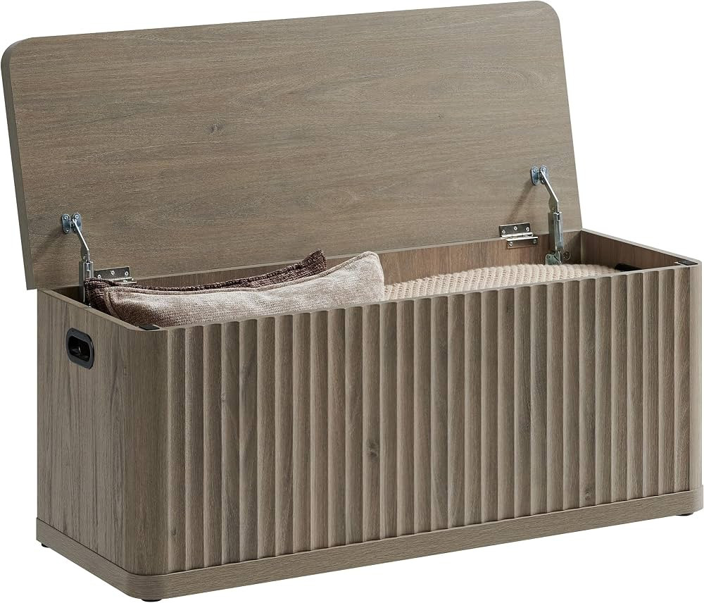 SICOTAS Storage Bench 40.2" Wide Shoe Bench with Lift Top Large Wooden Storage Chest Trunk Modern... | Amazon (CA)